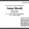 Liehn Anna Meedt 1904-1989 Todesanzeige